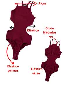 Knitted Bodysuit For Girls - Gỗ đỏ - Xem 5