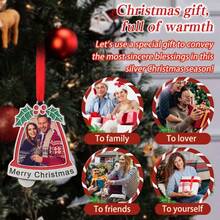 定制个性化照片圣诞铃铛装饰，DIY 热压个性化照片吊坠适合圣诞树装饰，送给家人朋友父亲母亲的理想礼物，万圣节，万圣节装饰 - 彩色 - 查看 7