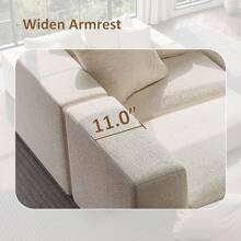 YOGLAD 162" Minimalist Oversized Modular Sofa Couch, Deep Seat Sectional Sofa With Ottoman, 6-Seater Track Arm Sofa, U-Shape Cloud Couch, Free Combination Sofa Couch For Living Room Office Apartment Reception