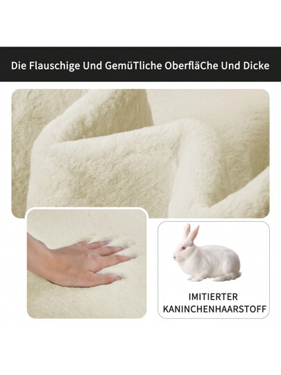 Piece Zachte Tapijt Living Room, Smooth Made Of Rabbit Fur Short Pile Non Slip, Moderne Anti Slip Bedroom, Luxurious Room ation, Fluffy Area view 2