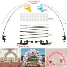 1 peça, kit de arco de balão, suporte de arco de balão ajustável com base preenchível, clipe de balão, tira de balão, adequado para casamentos, festas de aniversário, festas de Halloween, festas de Natal, suprimentos de decoração para festas de formatura