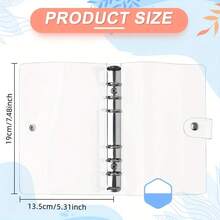 Bìa kẹp tài liệu A6-Ring Budget Binder Trong suốt A6 PVC mềm có bìa kẹp tài liệu có khóa bấm cho các cuộc họp, du lịch và đồ dùng văn phòng - Nhiều màu - Xem 2