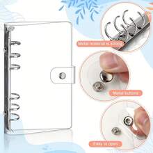 Bìa kẹp tài liệu A6-Ring Budget Binder Trong suốt A6 PVC mềm có bìa kẹp tài liệu có khóa bấm cho các cuộc họp, du lịch và đồ dùng văn phòng - Nhiều màu - Xem 5