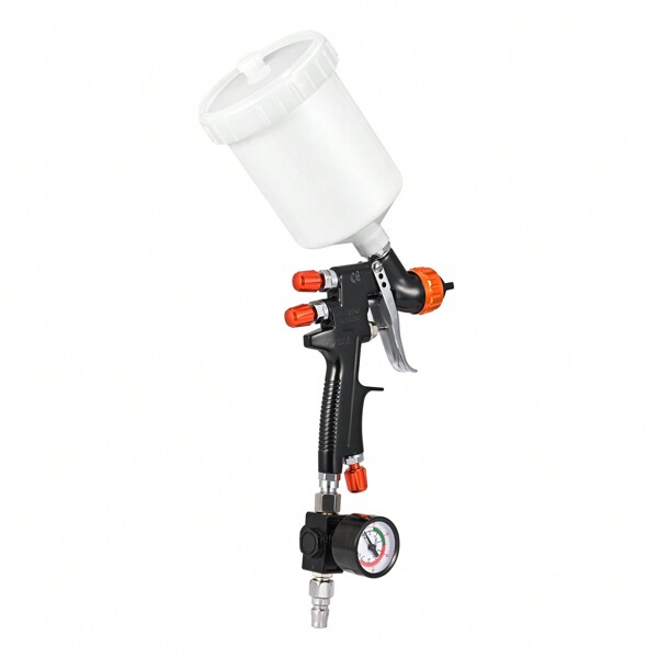 Pistola pulverizadora profesional premium de 1 pieza con boquilla de 1,3 mm, pistola pulverizadora de aire de alta calidad equipada con vaso mezclador de pintura, herramienta de pintura esencial, negra