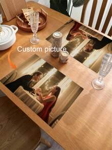 1 szt. spersonalizowanych wzorzystych podkładek, odpowiednich na kolacje przy świecach, rocznice, przyjęcia urodzinowe, podkładki z dowolnym wzorem, wyjątkowy prezent dla ukochanej osoby