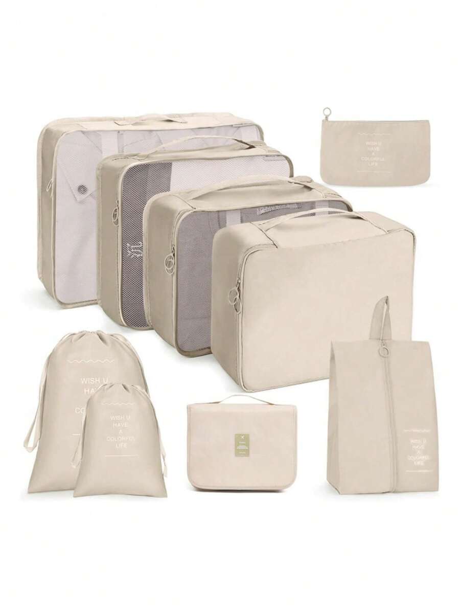 9Set Packing Cubes Organizer Suitcases, CarryOn Luggage, And Travel