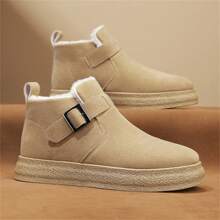 Winter New High-Top Velvet Thick Warm Snow Boots, Retro Round Toe Thick Sole Casual Men Shoes, Lightweight Comfortable Versatile Warm Slip-On Shoes