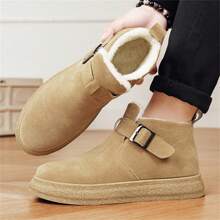 Winter New High-Top Velvet Thick Warm Snow Boots, Retro Round Toe Thick Sole Casual Men Shoes, Lightweight Comfortable Versatile Warm Slip-On Shoes