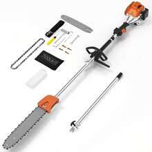 Pole Saw Gas Powered, 16 FT Reach 48CC 2-Stroke 11.5in Bar Cordless Extendable Long Trimmer Power Gasoline Chainsaw For Tree Trimming And Branch Cutting - Orange - View 3