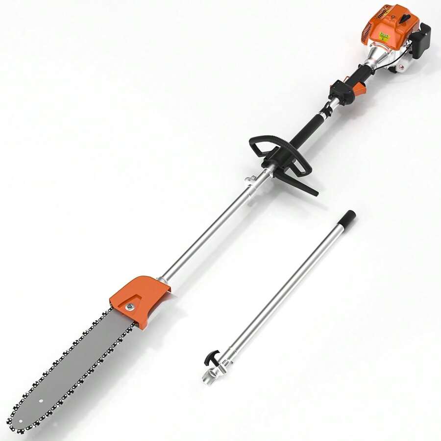 Pole Saw Gas Powered, 16 FT Reach 48CC 2-Stroke 11.5in Bar Cordless Extendable Long Trimmer Power Gasoline Chainsaw For Tree Trimming And Branch Cutting