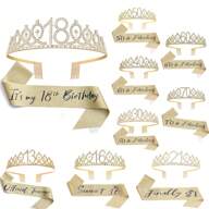 13/16/18/21/30/40/50/60/70 Th Birthday Sash&Hinestone Tiara Set, Crown And Strap, 13/16/18/21/30/40/50/60/70 Birthday Gift, Suitable For Girls/Women's Birthday Party Decoration, Event Decoration Character Display Gift(GOLD)