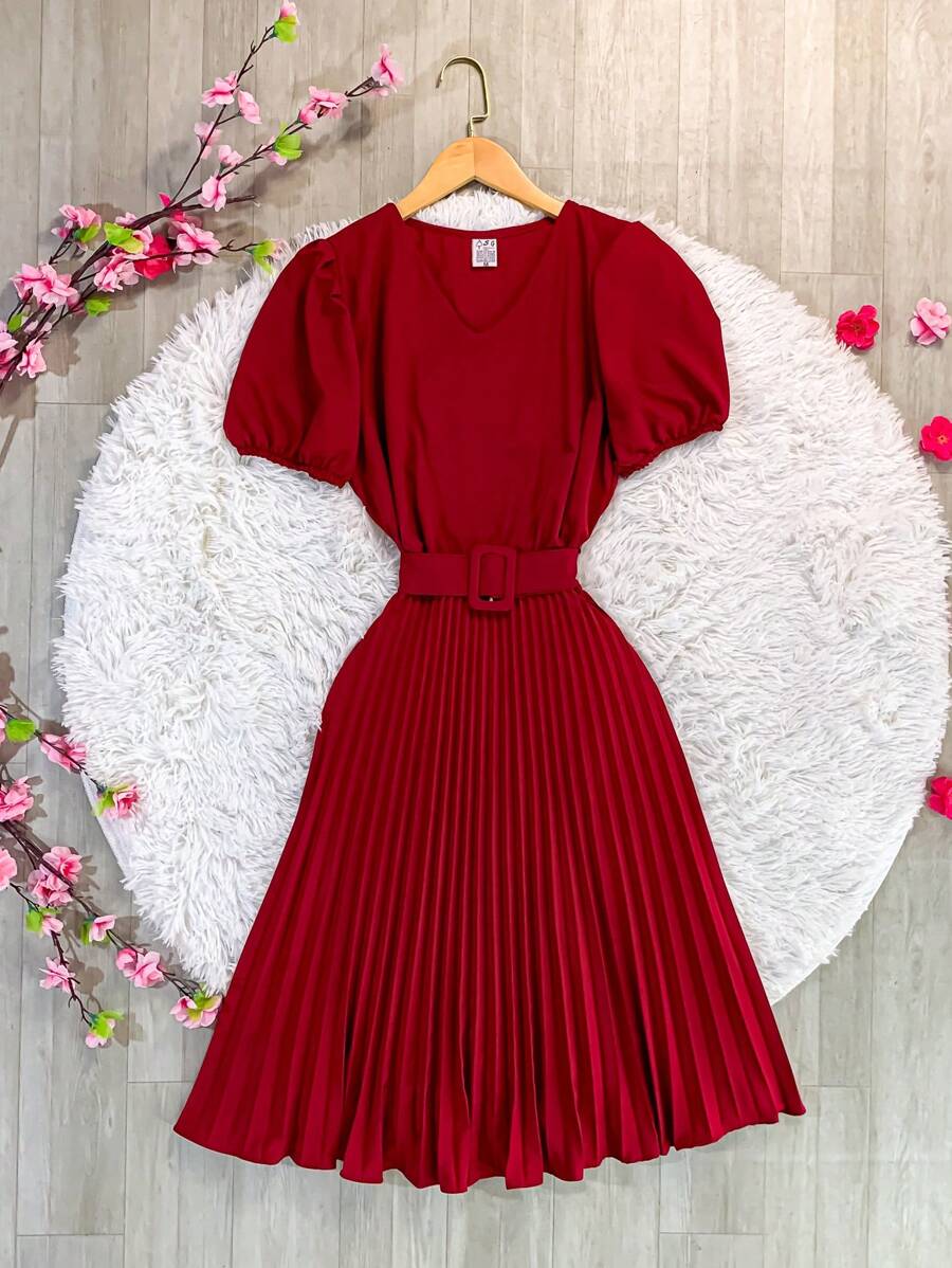 Women Dresses - Màu Đỏ Sâu - Xem 1