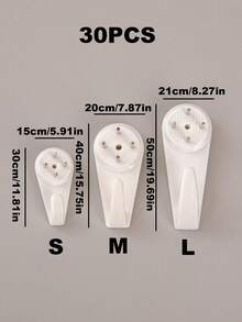 10 件装家居防跟踪钉装饰画挂画防跟踪挂钩钟表悬挂塑料挂钩壁挂相框墙钉十字绣框架照片墙防跟踪钉安装配件 - 白色 - 查看 20