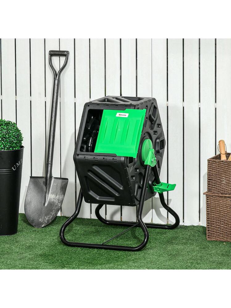 Outsunny 65L Garden Compost Bin, Single Chamber Rotating Composter ...