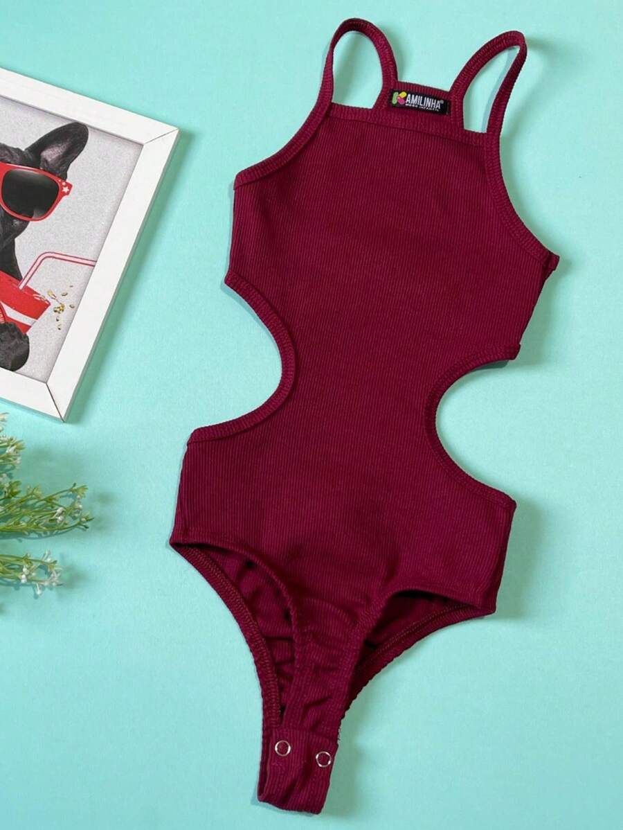 Knitted Bodysuit For Girls - Gỗ đỏ - Xem 1