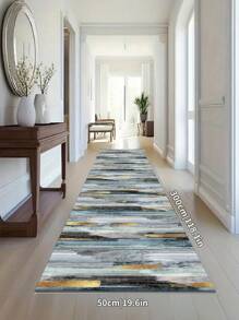 1 Pc Blue Modern Minimalist Style Crystal Velvet Rug, 850g/M², Rectangle, Non-Slip, Washable, Home Decor, Living Room Carpet, Kitchen, Dining Room, Office, Suitable For All Seasons