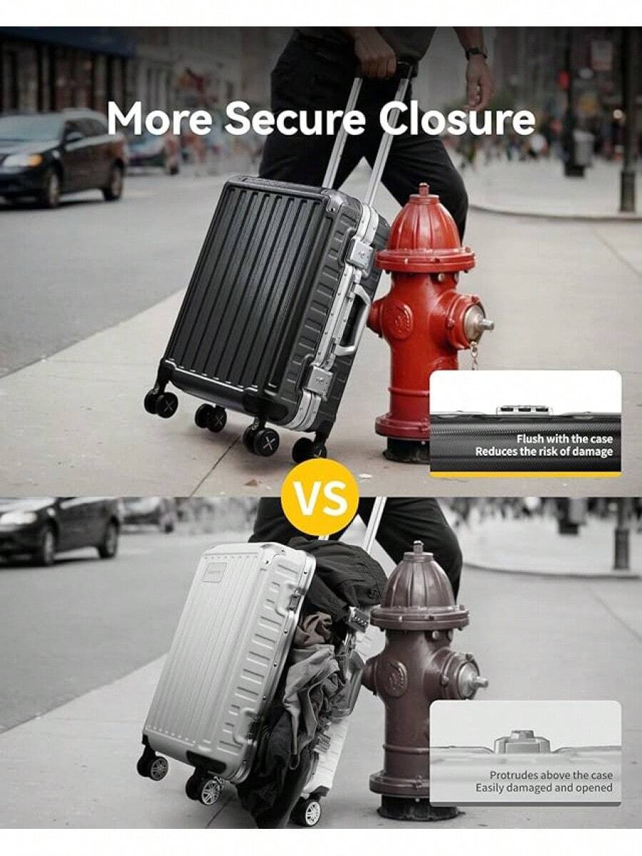 LUGGEX Zipperless Luggage With Spinner Wheels Polycarbonate Aluminum