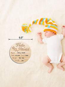 Biển thông báo sinh bằng gỗ tùy chỉnh cho trẻ sơ sinh "Xin chào thế giới", Đánh dấu mốc quan trọng hàng tháng của bé, dày 4mm Quà tặng đêm đông Trở lại trường Ý tưởng quà tặng mùa đông cho bé trai bé gái Ngày lễ tình nhân - Nhiều màu - Xem 10