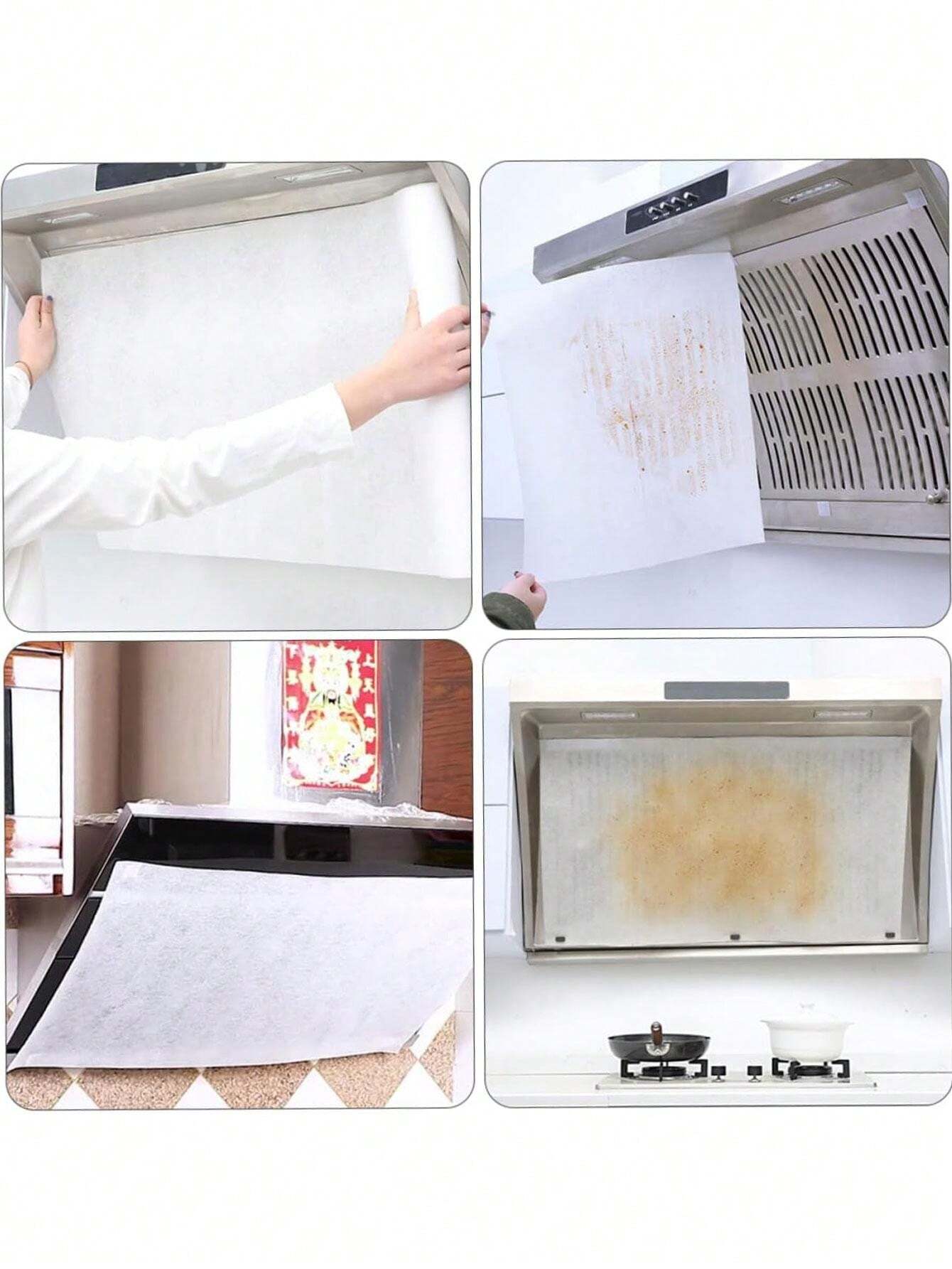 Universal Cooking Oil Smoke Exhaust Fan Filter Paper Stickers, Heat