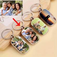 Personalisierter beidseitiger Foto-Schlüsselanhänger aus Metall, Geschenk für Schwester, Familie, Haustiere, Weihnachten, Abschluss