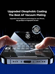 5 miếng dán màn hình kính cường lực tương thích với iPhone 11/12/13/14/15/16 Pro Max - Màn hình riêng tư bóng, độ phân giải cao, chống trầy xước, chống dấu vân tay, độ cứng 9H, phủ toàn bộ - màu đen - Xem 5