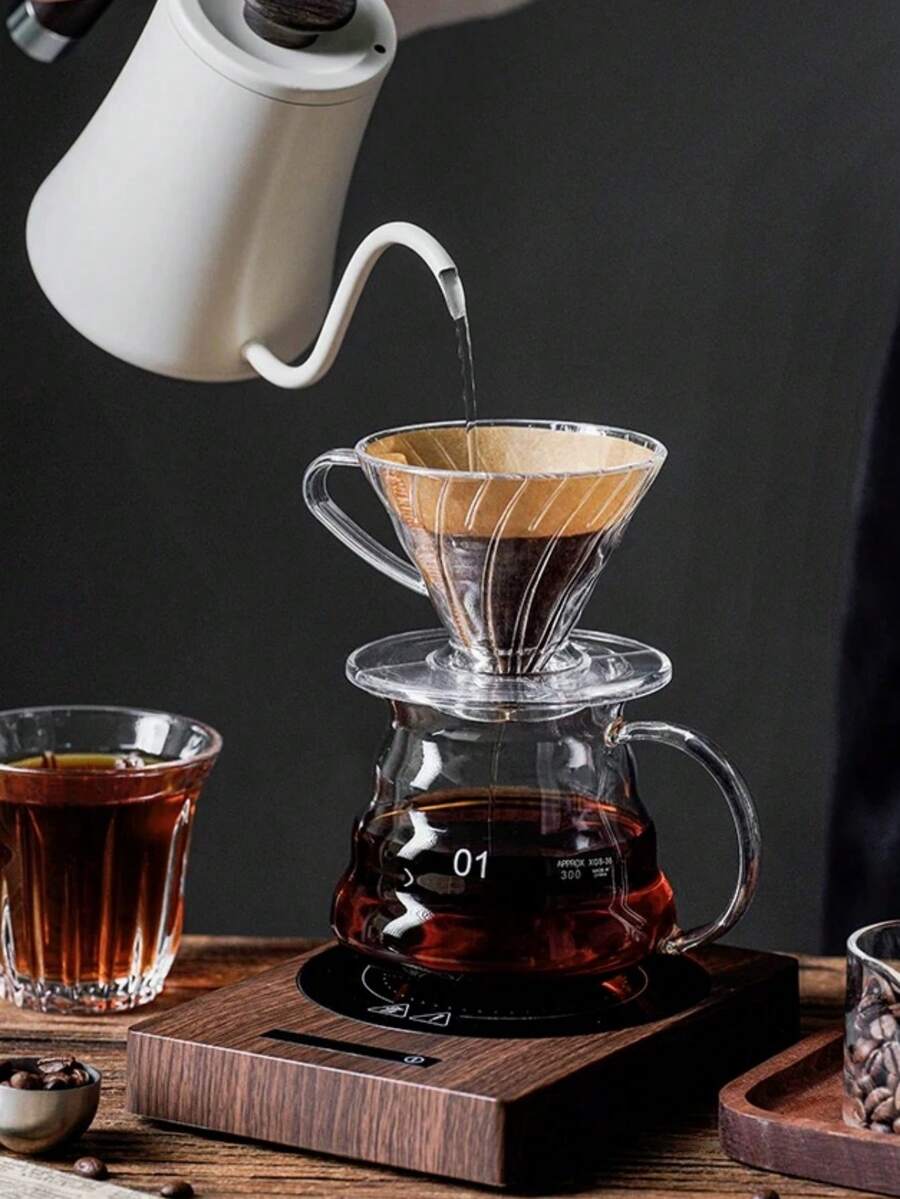 1pc V60 Style Plastic Pour Over Coffee Dripper, Manual Drip Coffee