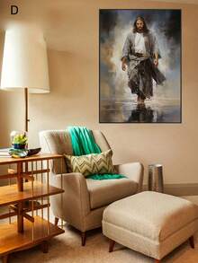 1 件，耶稣在水上行走帆布艺术海报，现代抽象画，场景家居装饰，卧室客厅走廊的理想礼物，墙壁装饰，墙壁艺术，无框架 - 彩色 - 查看 5