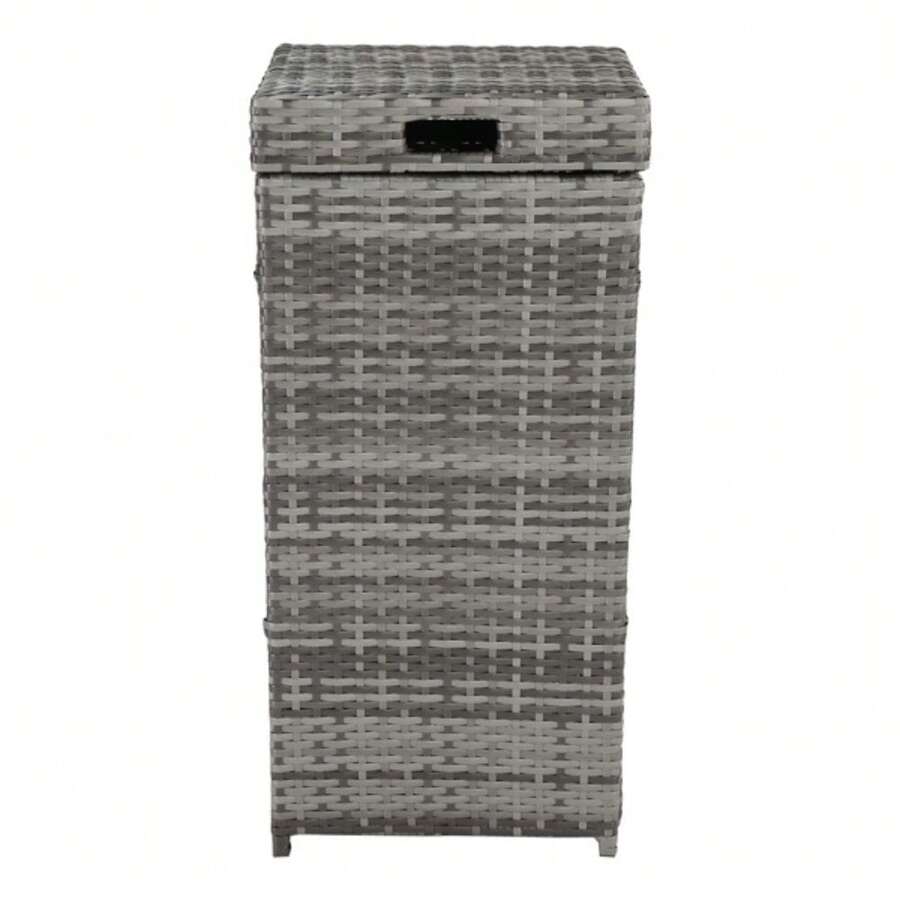 With Top Cover Iron Frame Rattan Trash Can Gary Gradient SHEIN USA