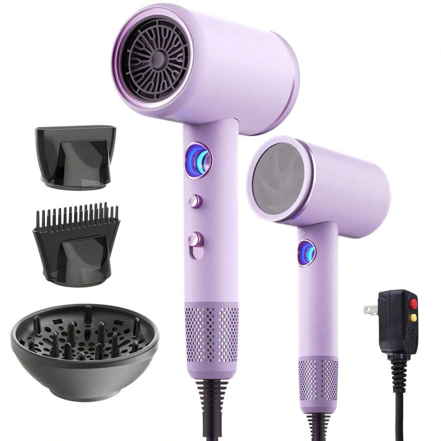 Professional Hair Dryer With Intelligent Temperature Control, Low Noise