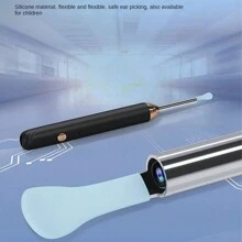 Tinsol Tinsol Nettoyeur d'oreille intelligent Vision d'endurance 130mAh avec caméra 1296P Barre auriculaire Otoscope Endoscope rechargeable USB-C Outil de retrait de cérumen Oreillette Caméra Soins de santé