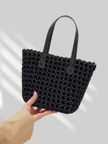 1 pieza Bolsa con hoja en relieve exquisita, con asa de enhebrado DIY, asa de bolsa de cuero PU, correa de bolso de 23.62 pulgadas, material para hacer billeteras, asa de bolsa de ganchillo, asa de cuero sintético (4 colores disponibles) - Multicolor - Ver 6