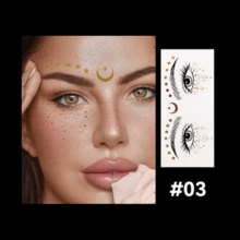 1 tờ hình xăm kim loại, hình ngôi sao lấp lánh không thấm nước, hình con bướm dùng để trang trí sân khấu tiệc, tàn nhang, phong cách Châu Âu và Mỹ - Nhiều màu - Xem 9