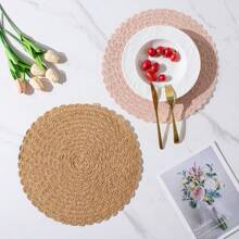 Round Petals Placemat For Dining Table - 棕色 - 查看 2