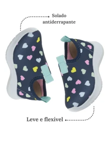 Kit 2 Pairs Children's Tennis Socks Easy To Fit Comfortable And School Marcio - Màu xanh hải quân - Xem 4