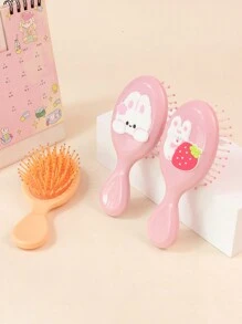 1 件可爱卡通图案卷发器，舒适按摩刷，适合儿童、青少年和成人日常使用 - 彩色 - 查看 5