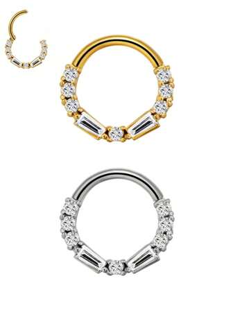 316 不锈钢纹理氧化锆鼻环简约时尚男女流行身体穿孔首饰适合派对或送给女孩的礼物