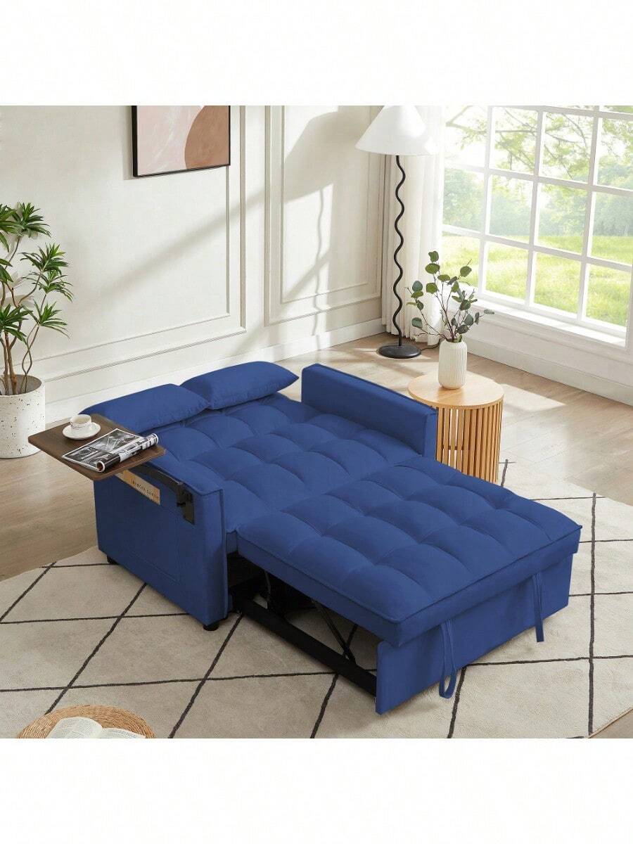 BLACK Velvet Adjustable Position Loveseat Sofa Bed SHEIN USA