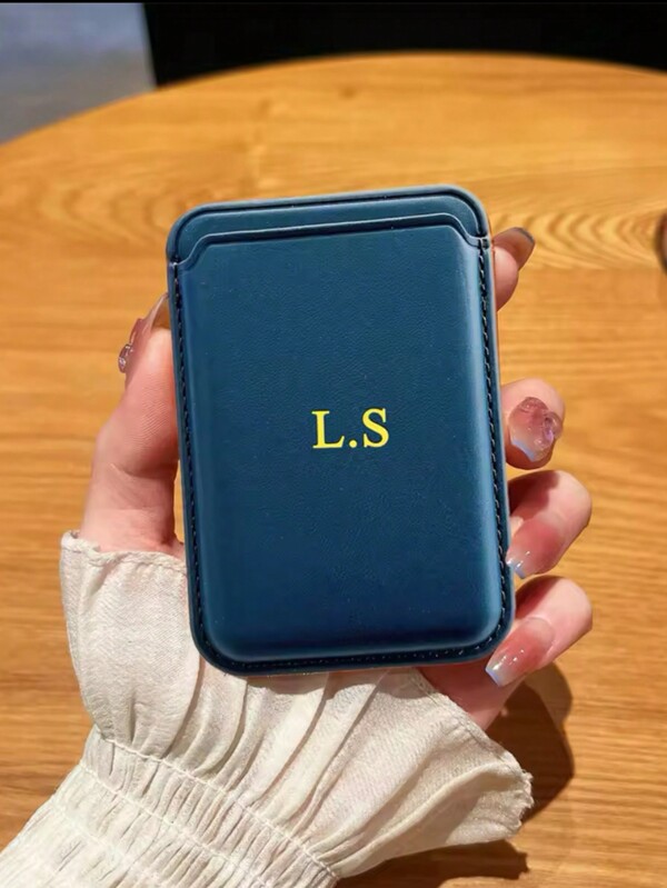 Personalisierte individuelle Name MagSafe magnetische Leder Geldbörse Kartenetui kompatibel mit iPhone 14 Pro Max 13 12 11 Kartenklemme Handyhülle