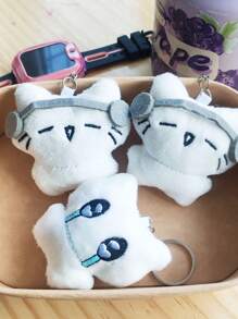 1pc Cute Casual Iron Alloy Plush Cat Keychain, Cats With Headphones And Crying Cat, Random Delivery Valentine's Day Gift Souvenir Car Accessories Bag Charm School Cartoon Goth Y2k