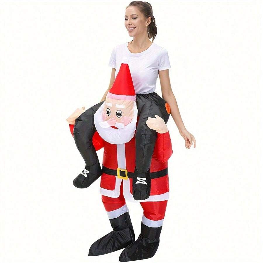 Anime-Inspired Inflatable Santa Claus Costume - Ride-On Funny Pranks ...
