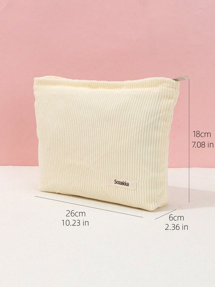 2pcs Cosmetic Bag Makeup Bag Preppy Cute Corduroy Toiletry Bag For Women Travel Essentials, Birthday Gifts For Mom Sister Friend