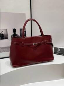 Niche Design 2024 Jesień/Zima Nowy styl PU Kotwica Czerwona Klamra Uchwyt Torba Tote, Swobodna Slouchy Minimalistyczna Torebka Do Pracy Dla Kobiet