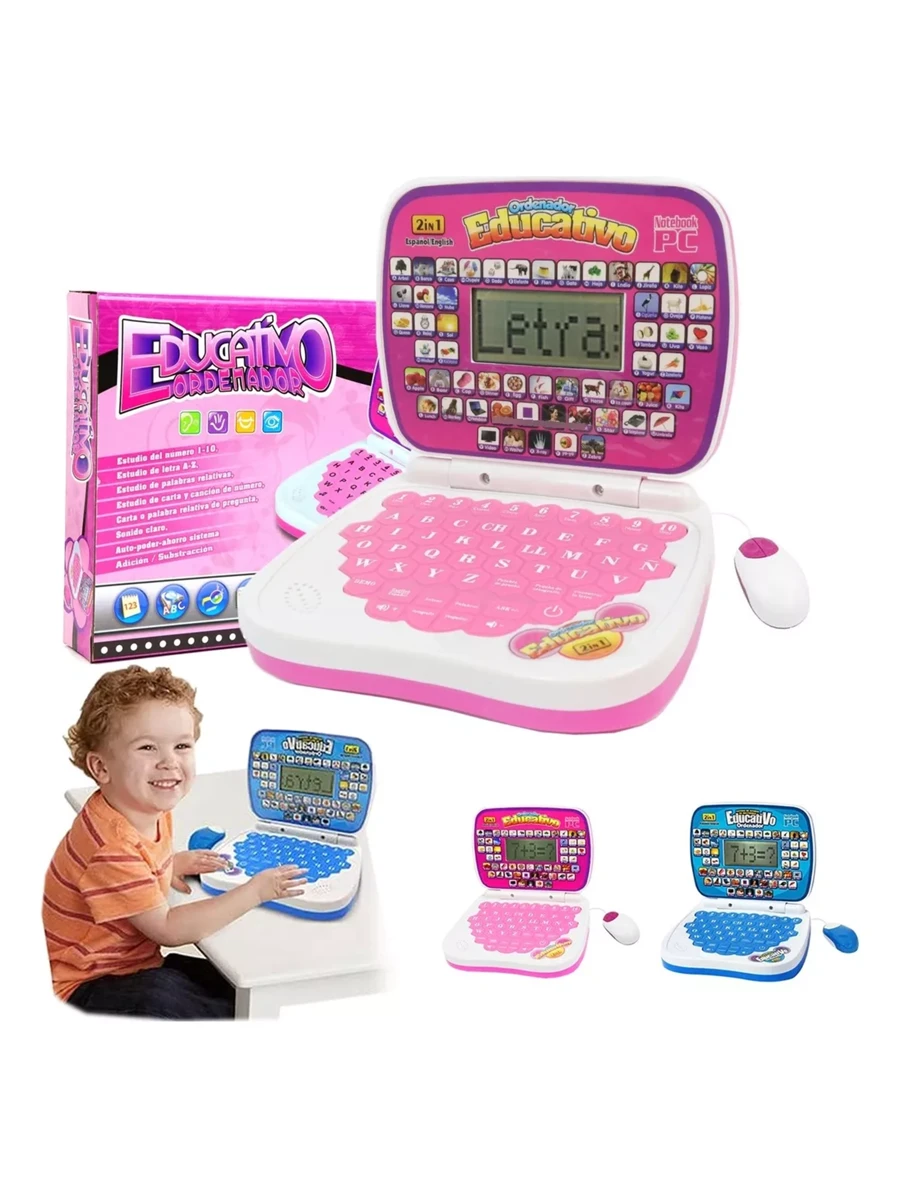Mini Laptop Interactiva Educativa Español/inglés Niños - Rosa - Ver 1