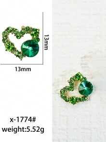 10/35 chiếc mặt dây chuyền trái tim Valentine đính đá trang trí móng tay, mặt dây chuyền trái tim nhiều màu sắc đính đá trang trí móng tay, pha lê và đá quý 3D sáng bóng cho móng tay Blingers - Nhiều màu - Xem 11