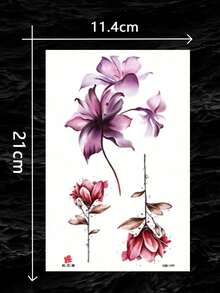 1 miếng dán hình xăm tạm thời chống nước, miếng dán hình xăm giấy họa tiết bướm hoa gợi cảm, thiết kế hình xăm bướm và hoa nhiều màu sắc lâu trôi cho eo và đùi của phụ nữ, hình xăm giả nghệ thuật cơ thể đa năng cho cả nam và nữ, thích hợp cho cánh tay, ngực, bụng và lưng - An toàn, dễ dán và tháo - màu đen - Xem 6