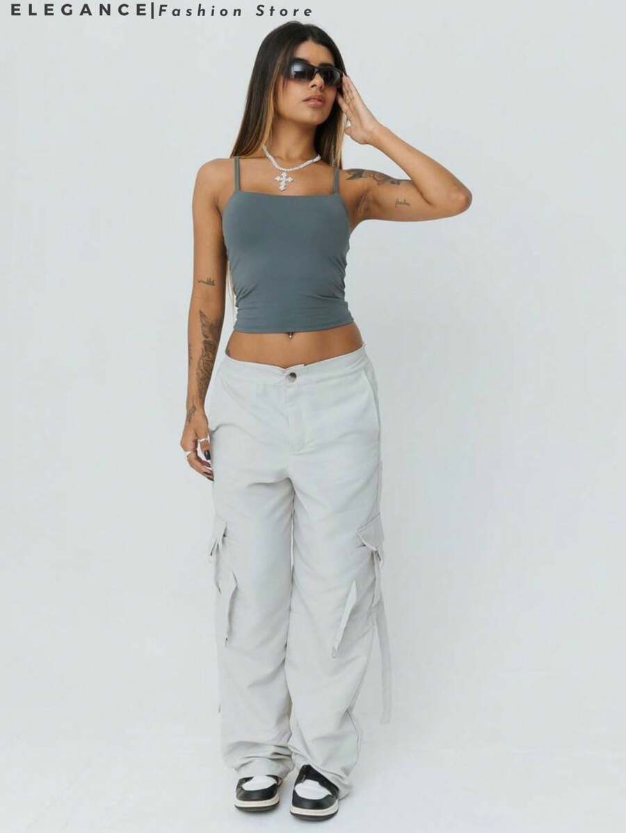 Tactel Cargo Pants With Pocket Details - 灰色 - 查看 1