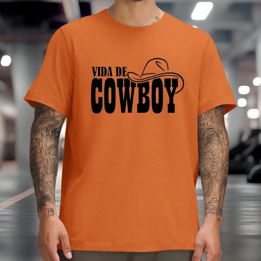 Cowboy Life T-Shirt Country Fashion Agro Rodeo Round Neck 100% Cotton