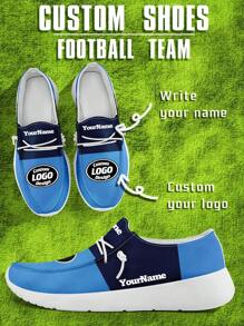 Men's Custom Logo Custom Name Loafers, Tennessee Football Designed Lightweight Comfortable London Sole Canvas Shoes For Spring, Summer, Autumn And Winter, Slouchy Loafers, Personalized Fun Unique Gift For Mom/Dad/Her/Him/Girlfriend/Boyfriend/Wife/Husband/Friend