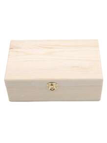 1pc Wooden Storage Box - Handcrafted, Jewelry & Cosmetic Organizer, Desk Accessory, Keepsake Case With Ample Storage Space For Home Organization Wooden Storage Box, Ideal For Jewelry & Makeup, Multipurpose Desktop Organizer With Secure Lid