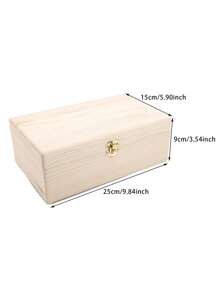 1pc Wooden Storage Box - Handcrafted, Jewelry & Cosmetic Organizer, Desk Accessory, Keepsake Case With Ample Storage Space For Home Organization Wooden Storage Box, Ideal For Jewelry & Makeup, Multipurpose Desktop Organizer With Secure Lid